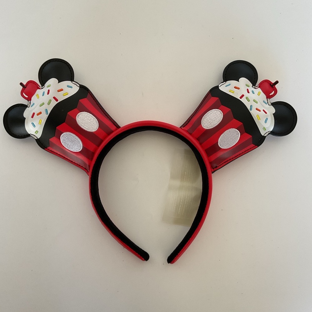 Disney Loungefly Mickey Mouse Sprinkle Cupcake Headband NWT